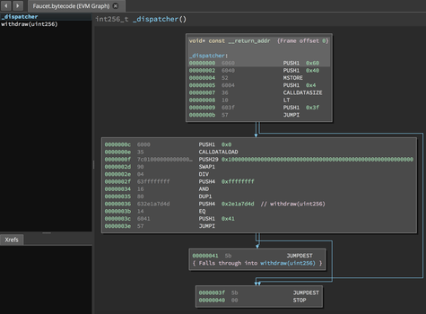 Disassembling the Faucet runtime bytecode