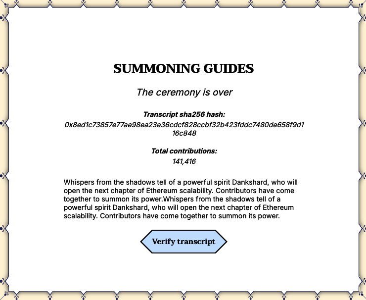 KZG trusted setup ceremony